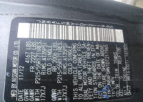 2013 Nissan Juke S/Sv/Sl из США, поврежденный, VIN JN8AF5MV1DT211965